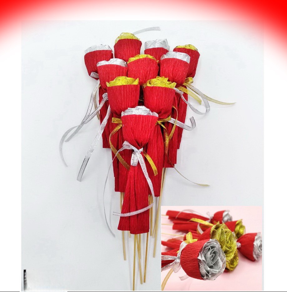 گل نقره ای و طلایی 12 عددی